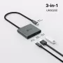 USB Type-C hub TP-Link UH3020C — 3-portový (HDMI, USB-A, USB-C), 5 Gbit/s, HDMI 4K@60Hz, PD do 100W, hliník, 0,18 m kábel