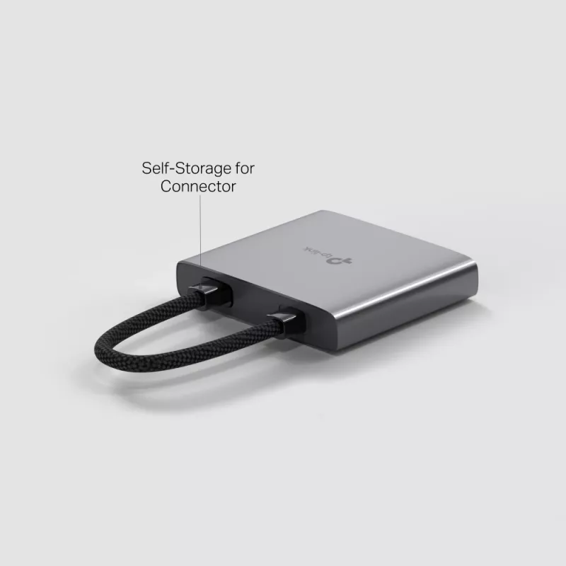 USB Type-C hub TP-Link UH3020C — 3-portový (HDMI, USB-A, USB-C), 5 Gbit/s, HDMI 4K@60Hz, PD do 100W, hliník, 0,18 m kábel
