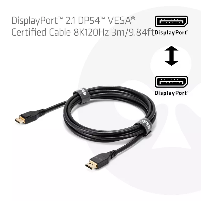 CLUB3D DisplayPort™ 2.1 DP54™ VESA® certifikovaný kábel 8K120Hz 3m/ 9.84ft