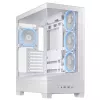 PC skriňa ASUS A31 Plus TG ARGB WHITE Midi Tower — ATX, temperované sklo, ARGB, 3x120mm + 1x120mm ventilátor, 38 cm GPU, 165 mm CPU chladič