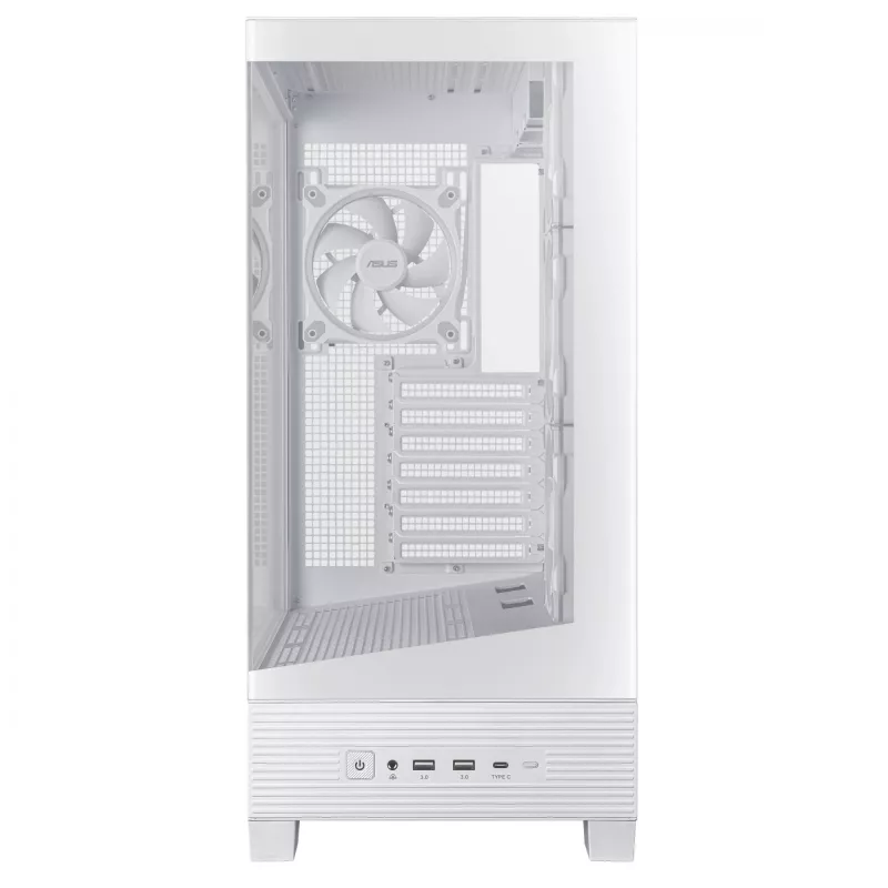 PC skriňa ASUS A31 Plus TG ARGB WHITE Midi Tower — ATX, temperované sklo, ARGB, 3x120mm + 1x120mm ventilátor, 38 cm GPU, 165 mm CPU chladič