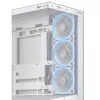 PC skriňa ASUS A31 Plus TG ARGB WHITE Midi Tower — ATX, temperované sklo, ARGB, 3x120mm + 1x120mm ventilátor, 38 cm GPU, 165 mm CPU chladič