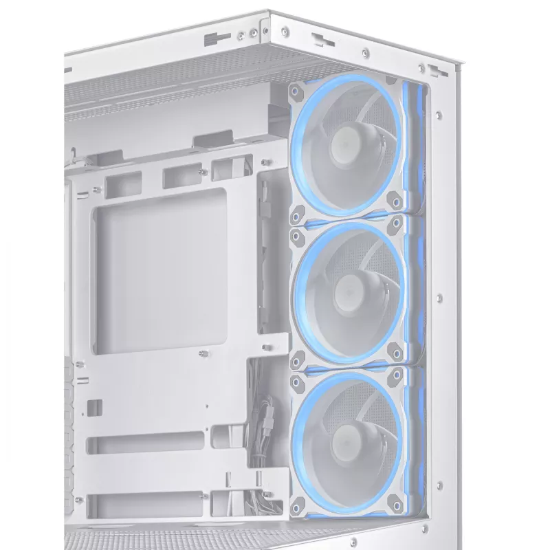 PC skriňa ASUS A31 Plus TG ARGB WHITE Midi Tower — ATX, temperované sklo, ARGB, 3x120mm + 1x120mm ventilátor, 38 cm GPU, 165 mm CPU chladič