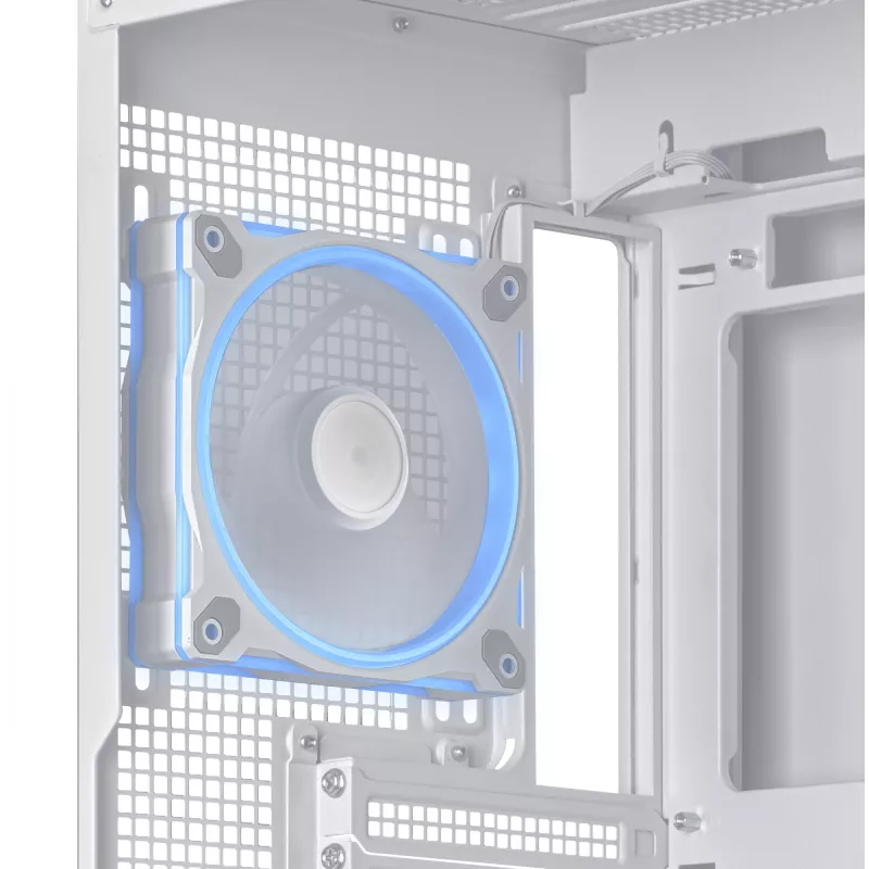 PC skriňa ASUS A31 Plus TG ARGB WHITE Midi Tower — ATX, temperované sklo, ARGB, 3x120mm + 1x120mm ventilátor, 38 cm GPU, 165 mm CPU chladič