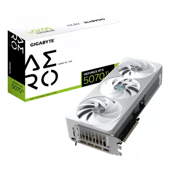 Grafická karta GIGABYTE GeForce RTX 5070 Ti 16GB GDDR7, PCIe 5.0, 8960 CUDA, 30000 MHz, 256-Bit, WINDFORCE 3X, biela