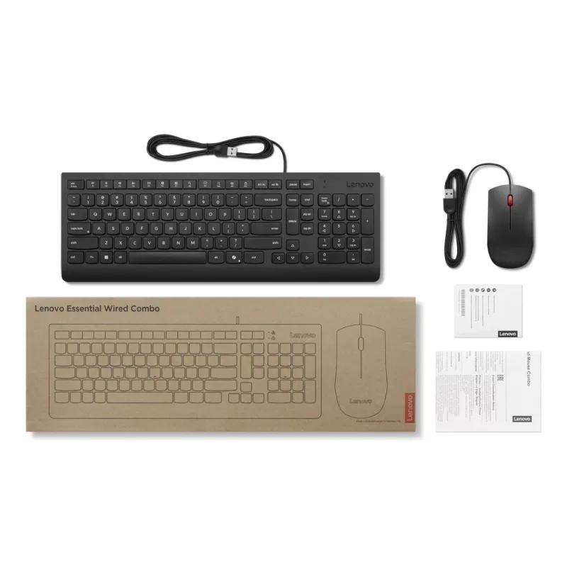 Lenovo 4X31R64446 klávesnica myš vrátane univerzálny USB nordický čierna