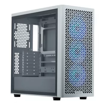 PC skriňa Cooler Master Elite 502 Midi Tower biela — ATX, 3x 120 mm vpredu, 120 mm vzadu, napájací zdroj dole, podpora 2,5 inch/3,5 inch diskov