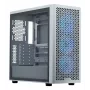 PC skriňa Cooler Master Elite 502 Midi Tower biela — ATX, 3x 120 mm vpredu, 120 mm vzadu, napájací zdroj dole, podpora 2,5