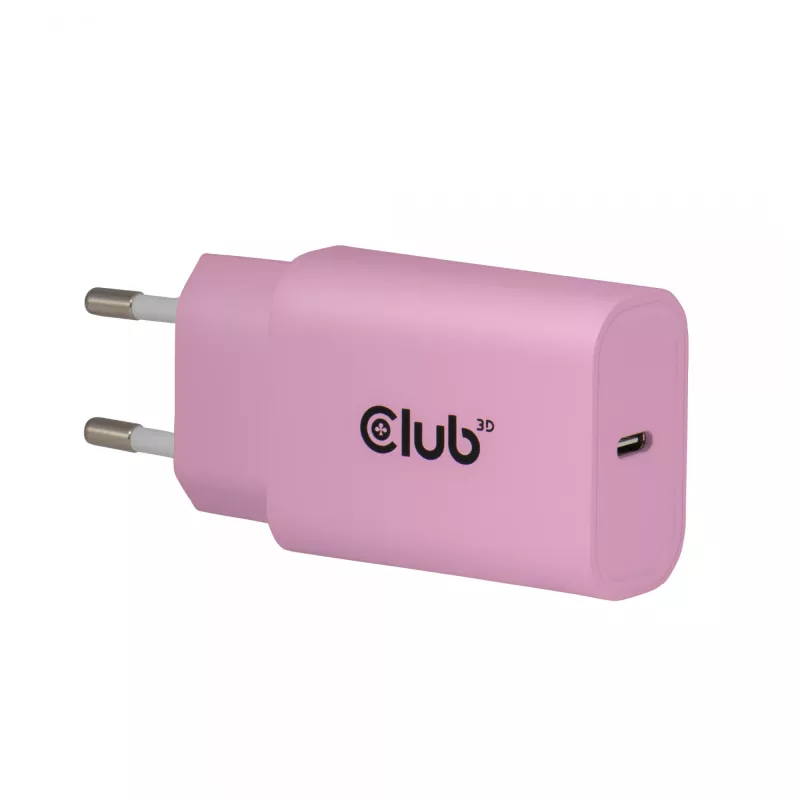 CLUB3D 2 balenie USB C nabíjačka 30 Watt biela, interiérová, AC, ružová