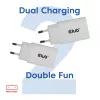 USB‑C nabíjačka 2 balenie CLUB3D CAC-3020, 30 W celkom, biela