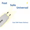 USB‑C nabíjačka 2 balenie CLUB3D CAC-3020, 30 W celkom, biela