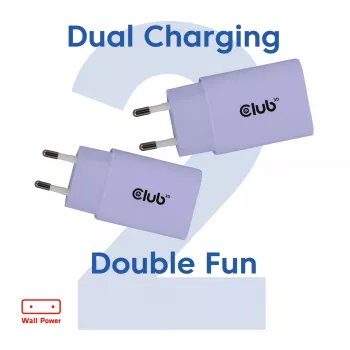Napájací zdroj club 3d USB-C nabíjačka 30W 2 balenie kompaktná pre mobilné telefóny a tablety