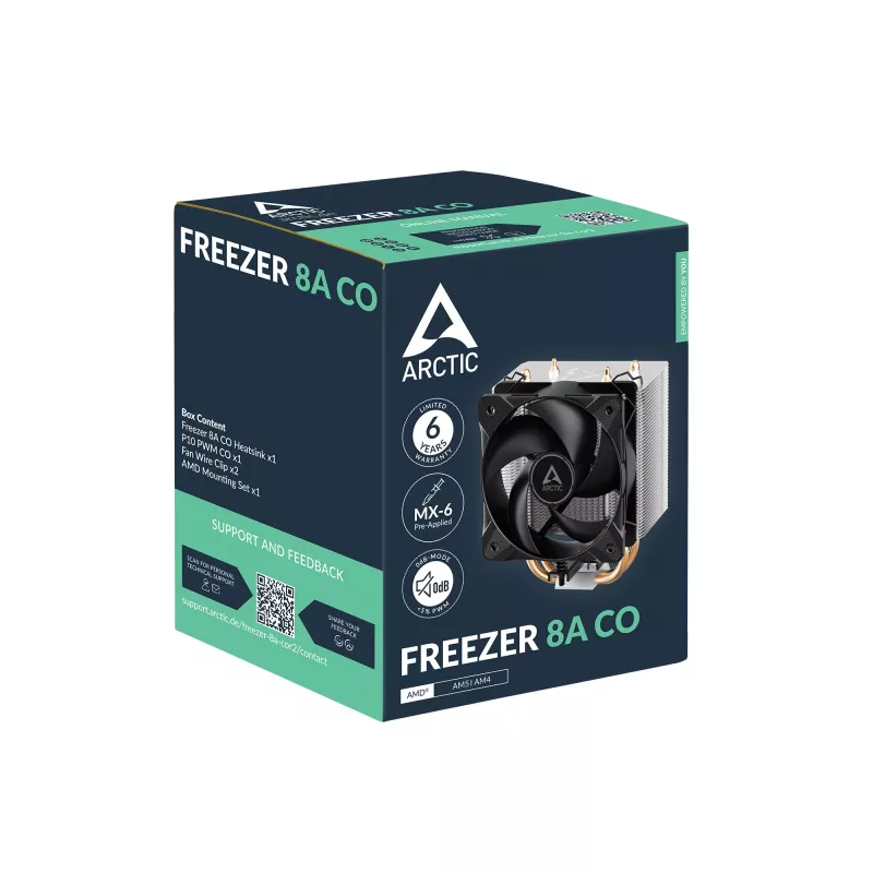 ARCTIC Freezer 8A - CO kompaktný AMD CPU chladič pre nepretržitú prevádzku