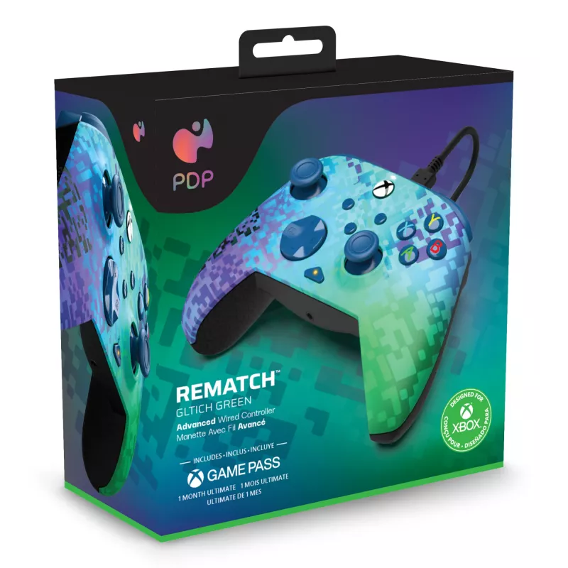 “PDP Rematch Advanced” čierny, zelený USB gamepad analógový / digitálny PC, Xbox One, Xbox Series S, Xbox Series X