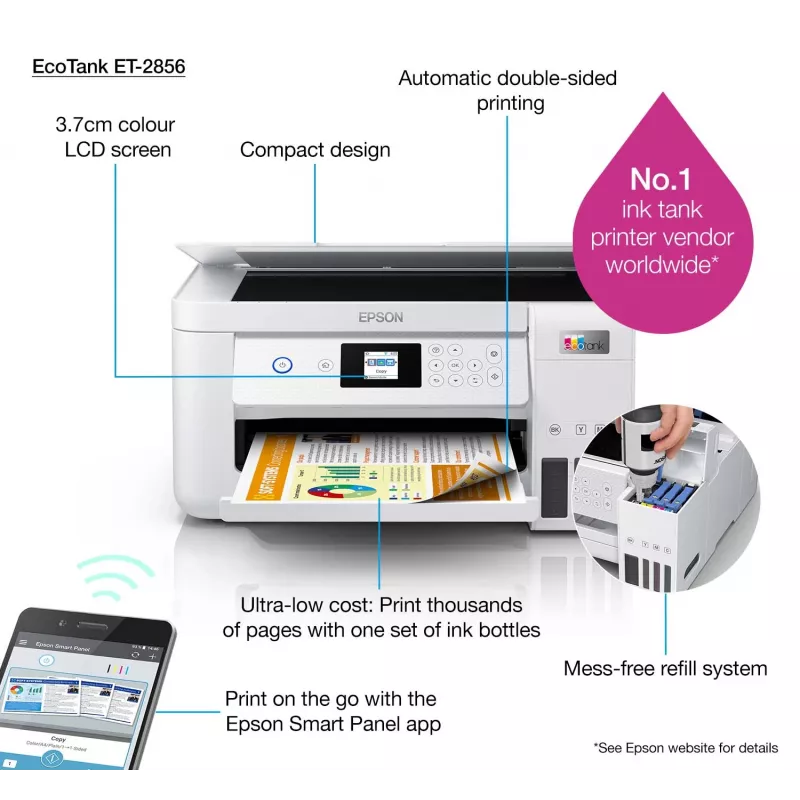Epson EcoTank ET-2856 atramentová A4 5760 x 1440 DPI 33 str./min Wi-Fi