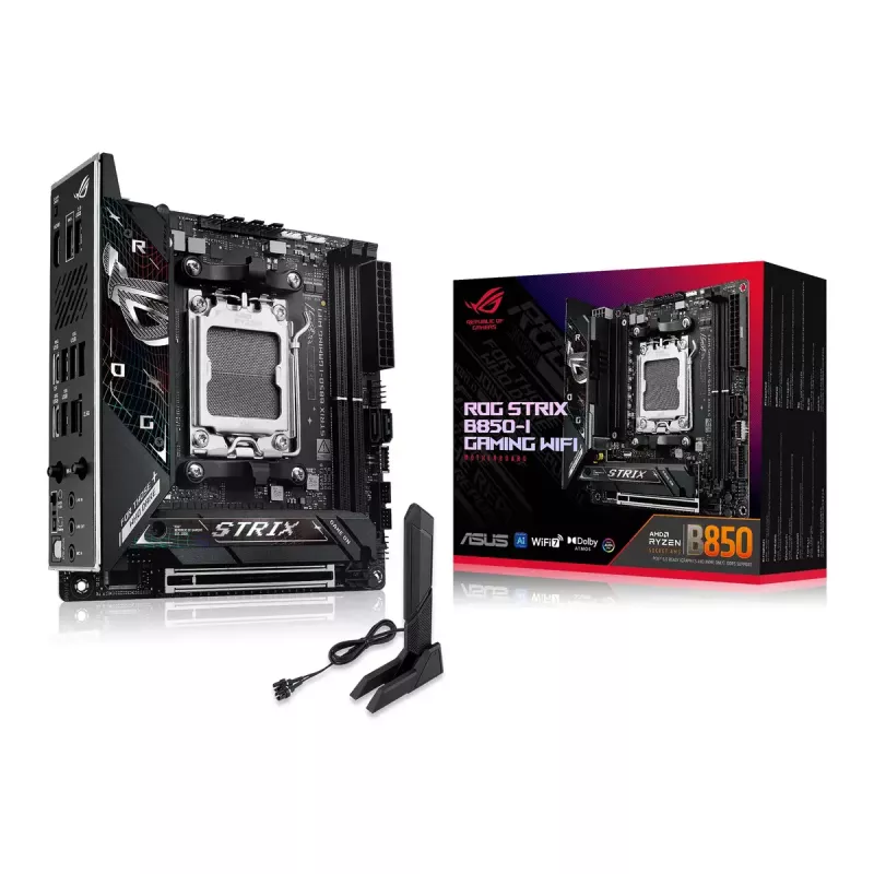 Základná doska ASUS ROG STRIX B850-I GAMING WIFI, AMD B850, Socket AM5, mini ITX, 2x DDR5, Wi-Fi 7, 2.5Gb LAN