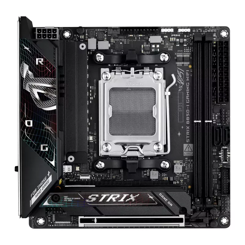 Základná doska ASUS ROG STRIX B850-I GAMING WIFI, AMD B850, Socket AM5, mini ITX, 2x DDR5, Wi-Fi 7, 2.5Gb LAN