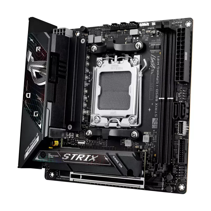 Základná doska ASUS ROG STRIX B850-I GAMING WIFI, AMD B850, Socket AM5, mini ITX, 2x DDR5, Wi-Fi 7, 2.5Gb LAN
