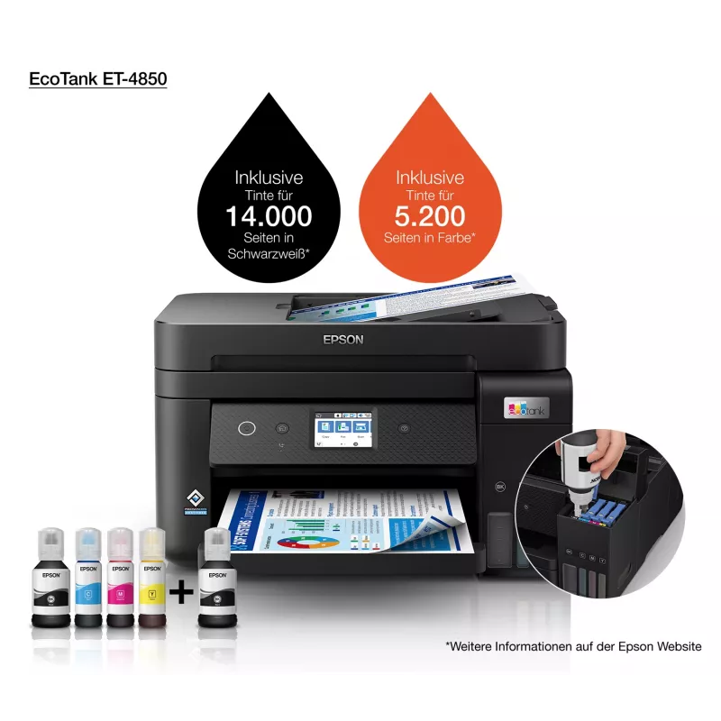 Epson EcoTank ET-4850 atramentová A4 4800 x 1200 DPI 33 str./min Wi-Fi