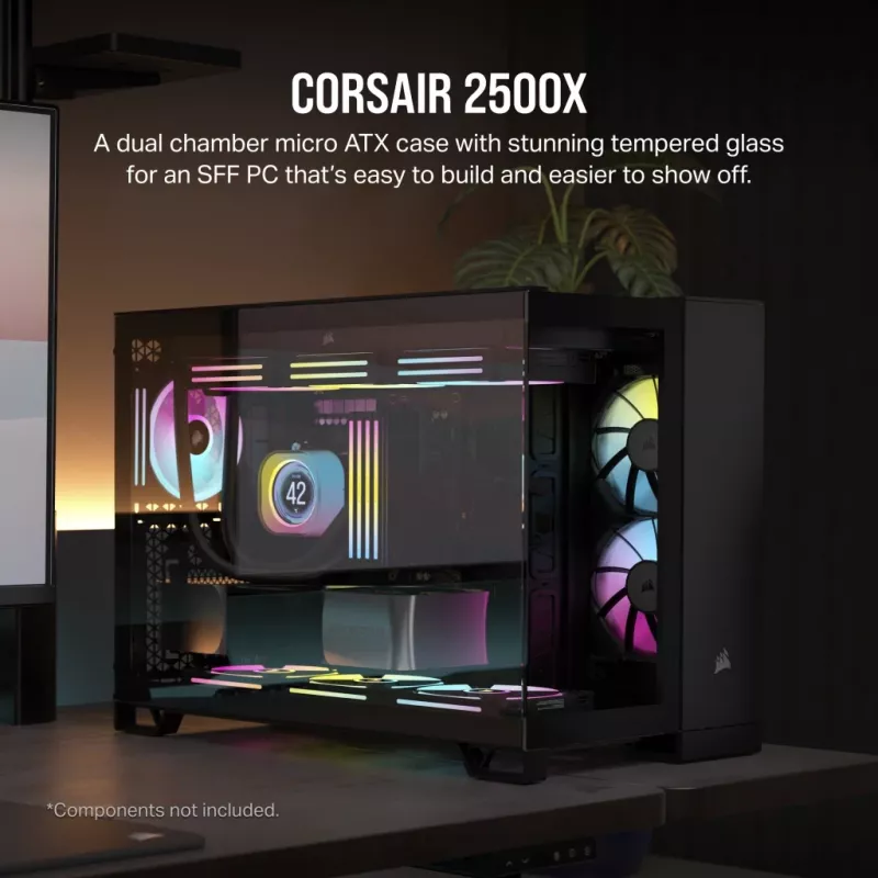 CORSAIR PC skriňa - Mid-Tower - 2500x Dual Chamber - čierna