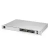 Managed switch UBIQUITI USW-PRO-24-EU — 24× Gigabit RJ-45, 2× SFP+, L2/L3, racková montáž, strieborný