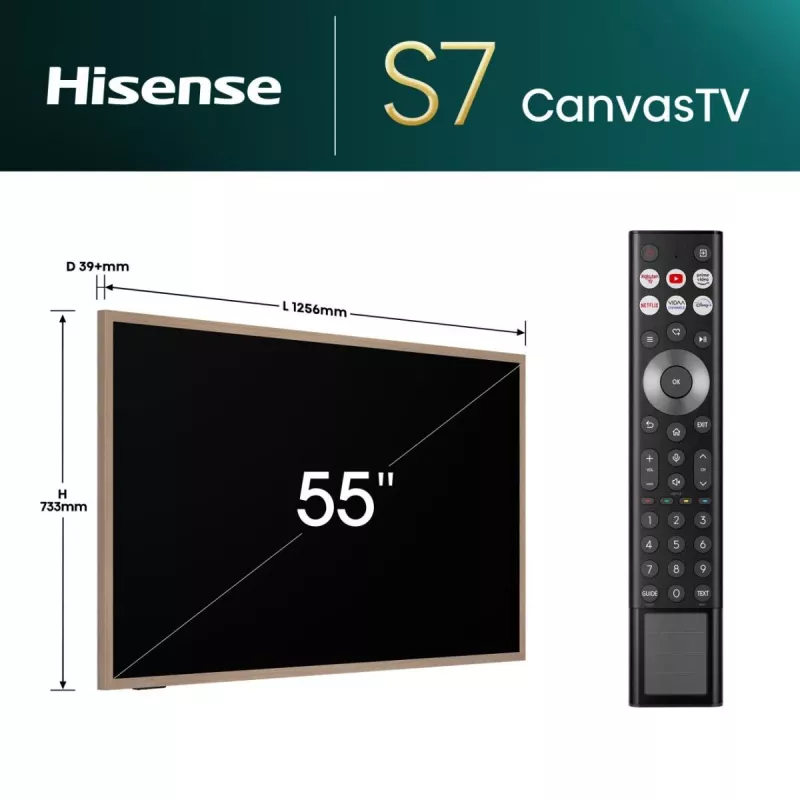 Hisense 55 inch S7NQTUK Canvas TV s Freely & ArtMode