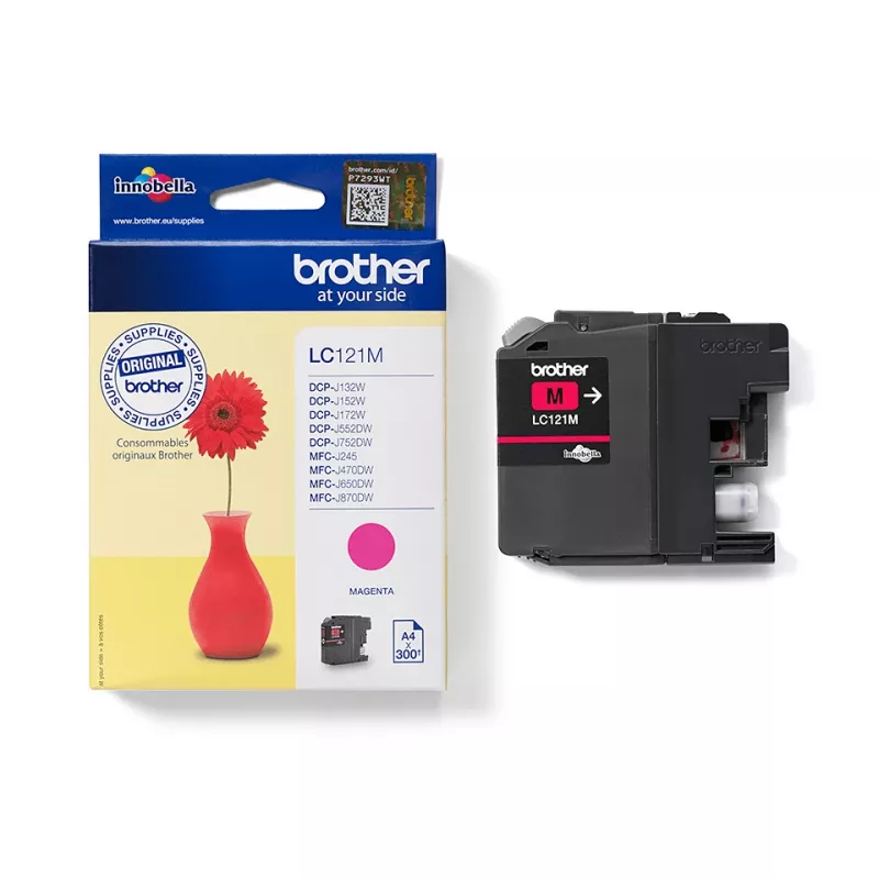 Kazeta Brother LC 121M purpurová 300 strán atrament