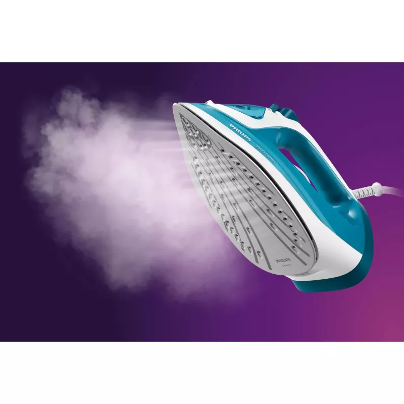 Naparážacia žehlička Philips DST3011/20 — 2100 W, keramická žehliaca plocha, 0,3 L nádržka, 1,9 m kábel, modrá