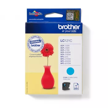 Brother LC121C atramentová kazeta, 1 ks, originálna azúrová