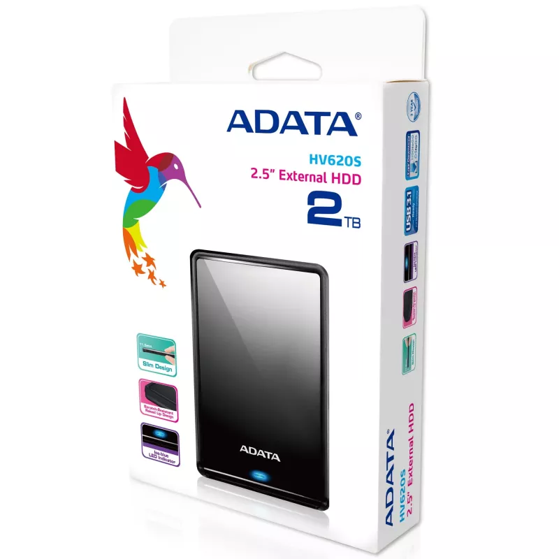ADATA AHV620S-2TU3-CBK externý pevný disk 2 TB 2,5 palca Micro-USB B 3.2 Gen 1 (3.1 Gen 1) čierny