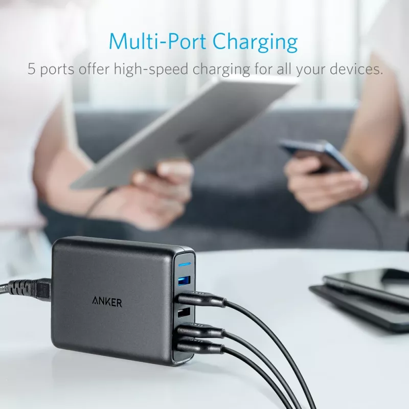 ANKER Powerport Speed 5 2x Quick Charge 3.0 Eu čierna