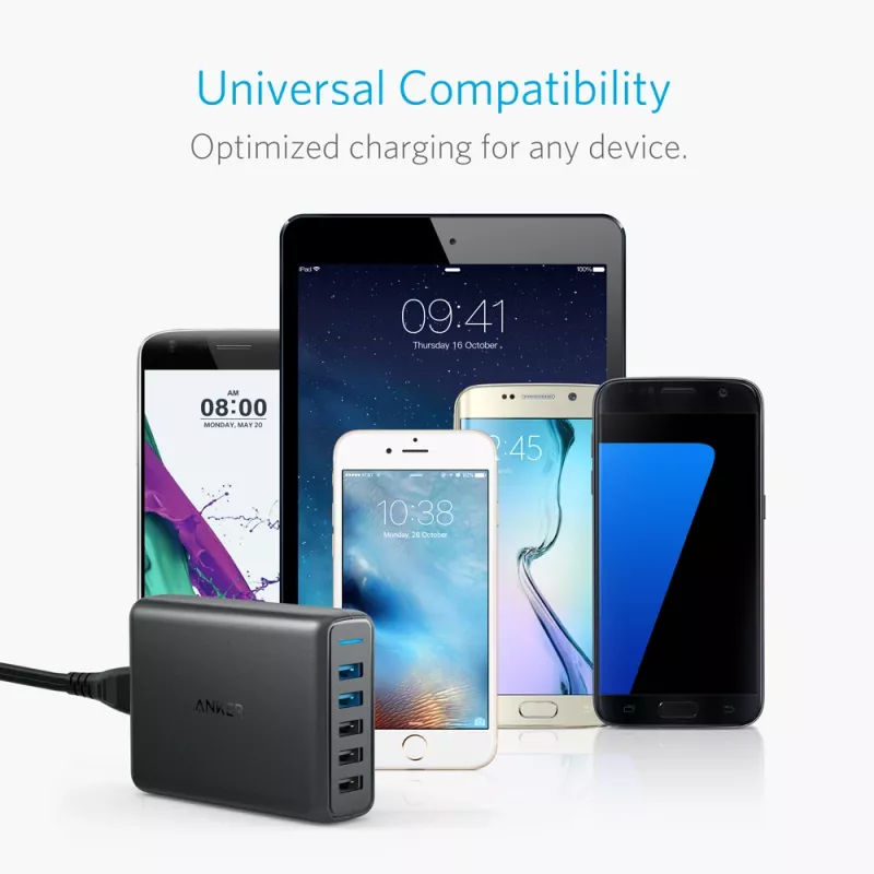 ANKER Powerport Speed 5 2x Quick Charge 3.0 Eu čierna