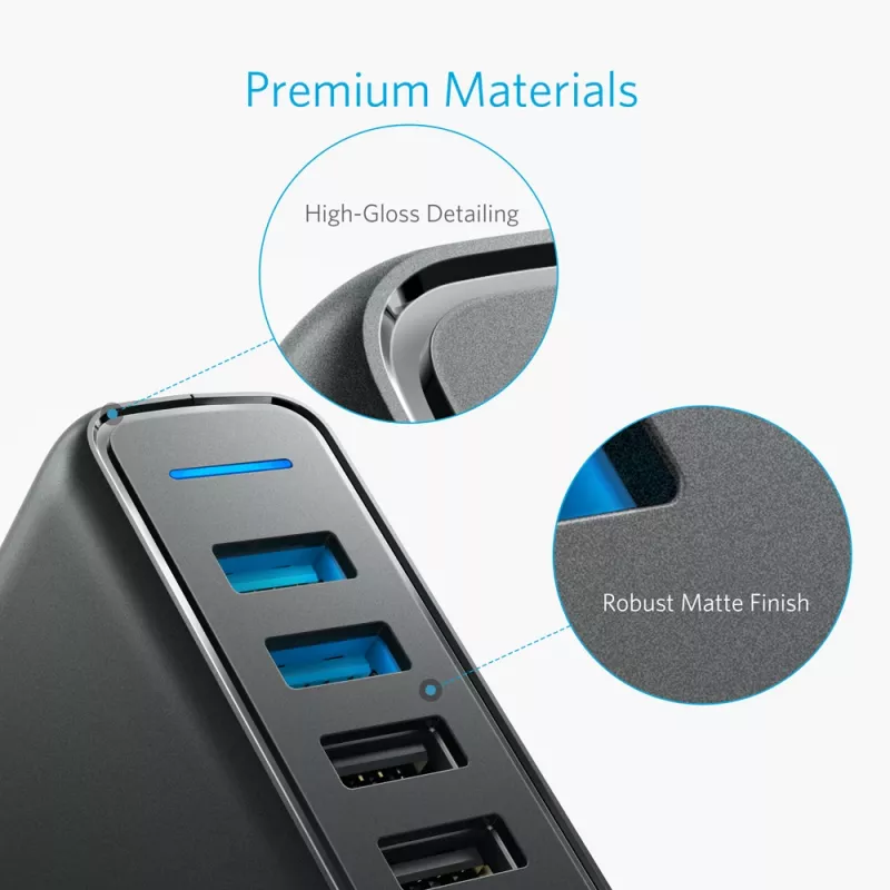 ANKER Powerport Speed 5 2x Quick Charge 3.0 Eu čierna