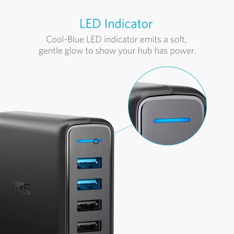 ANKER Powerport Speed 5 2x Quick Charge 3.0 Eu čierna