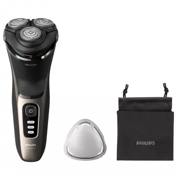 Elektrický holiaci strojček Philips 3000 Series S3242/12 — 3-hlavový rotačný systém, mokré a suché holenie, 60 min. výdrž, lítium-iónový