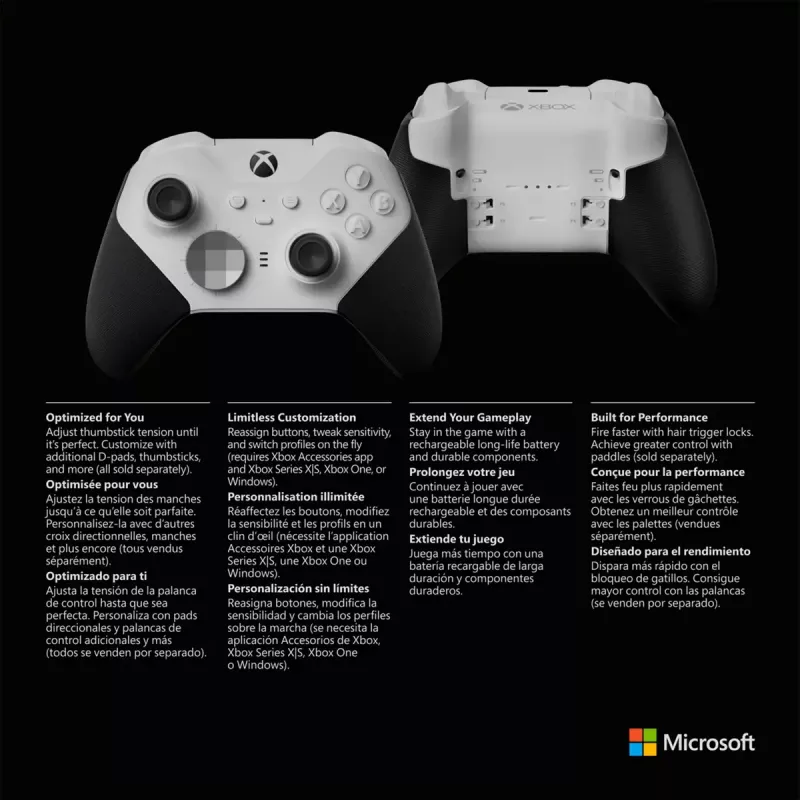 Gamepad Microsoft Xbox Elite Wireless Series 2 Core čierna biela Bluetooth USB