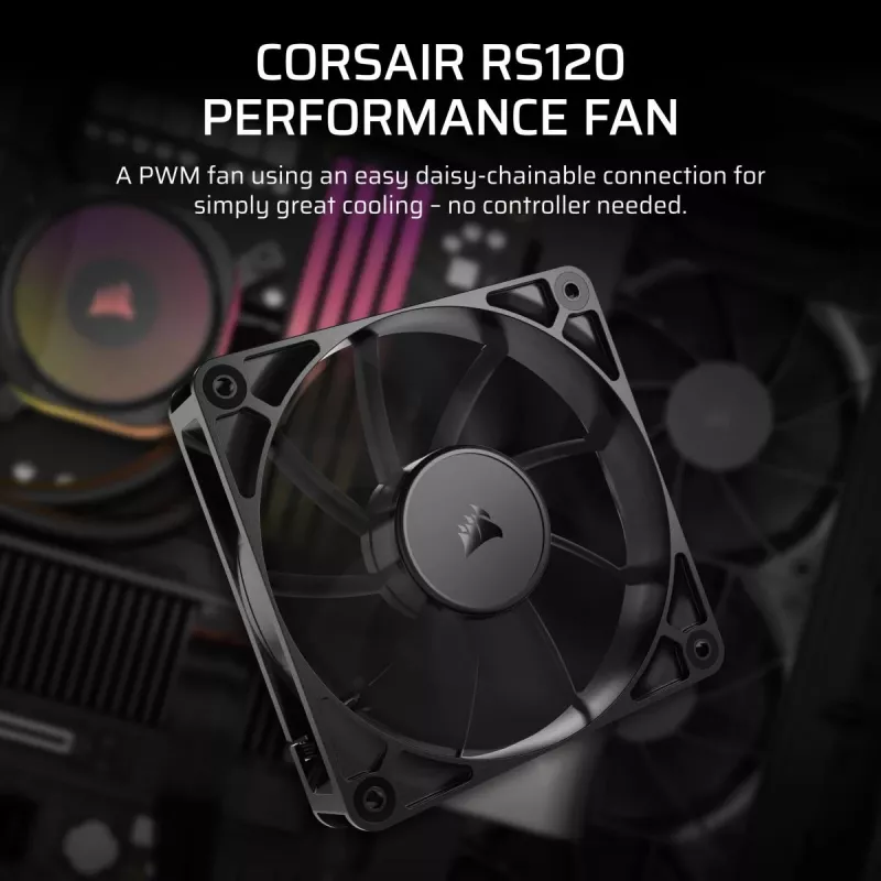 Corsair RS120 CO-9050188-WW PWM ventilátor do skrinky, 120 mm, čierny