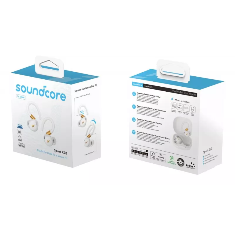 ANKER Earbuds - Soundcore Sport X20 - biela