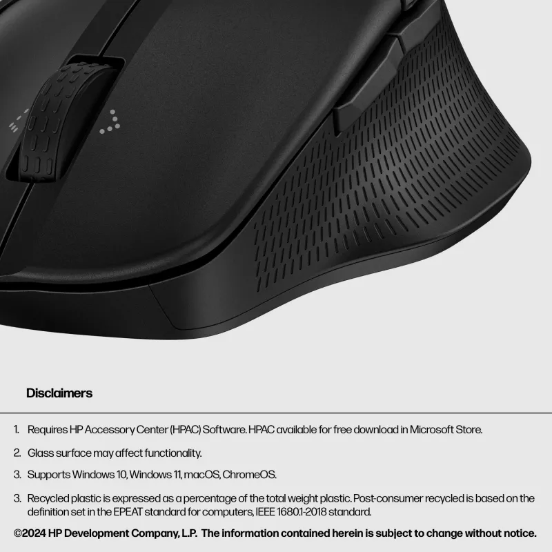 HP 480 Comfort Bluetooth myš, pravá ruka, Bluetooth, 4000 DPI, čierna