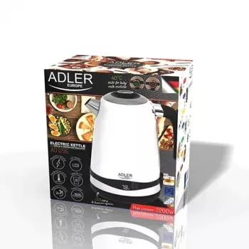 Elektrická kanvica Adler 1,7 L 2200 W biela