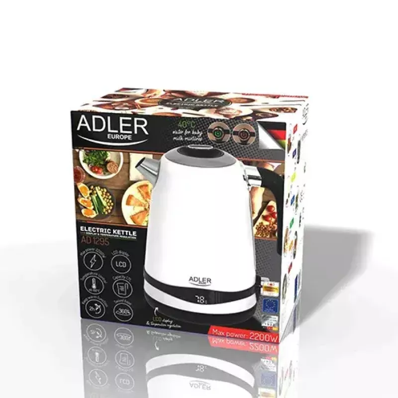 Elektrická kanvica Adler 1,7 L 2200 W biela