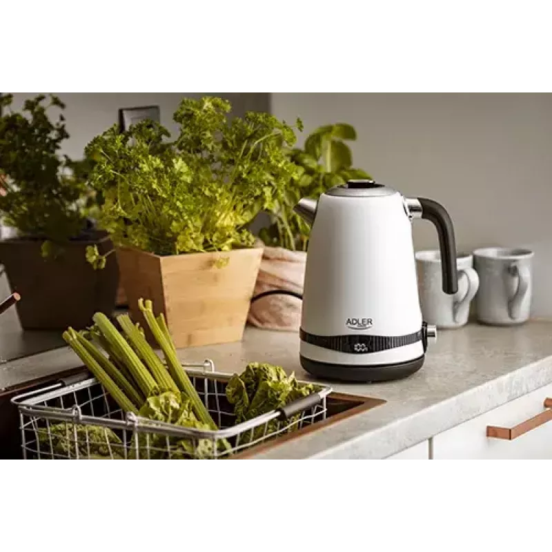 Elektrická kanvica Adler 1,7 L 2200 W biela