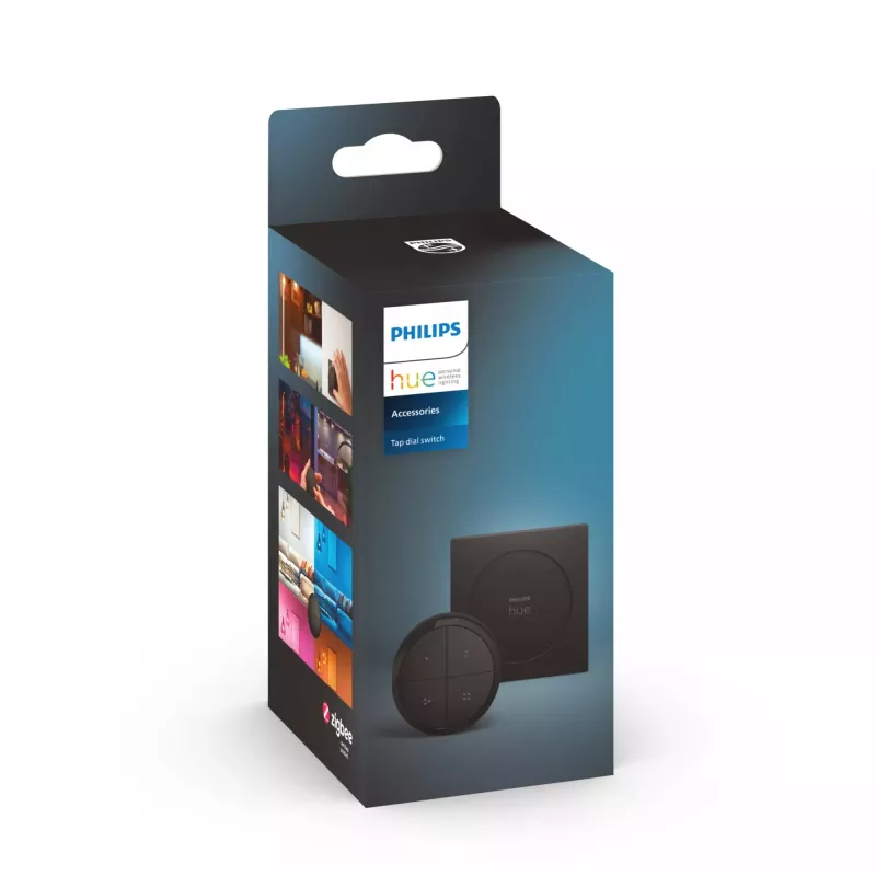 Philips Hue Tap Dial vypínač, bezdrôtový, ZigBee, montáž na stenu, plastový, čierny