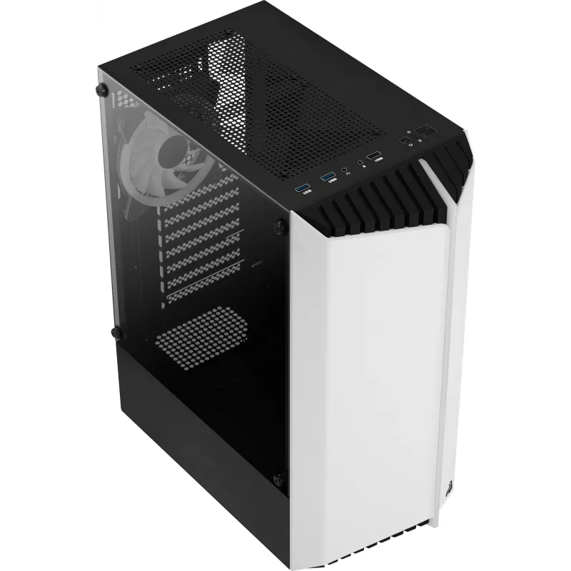 Aerocool Bionic V2 PC skriňa Midi Tower, ATX / micro ATX / Mini-ITX, tvrdené sklo, RGB, biela