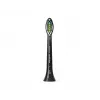 Náhradné hlavice Philips HX6064/88 Optimal White — 4 ks, čierne, stredne tvrdé štetinky, 62 000 pohybov/min
