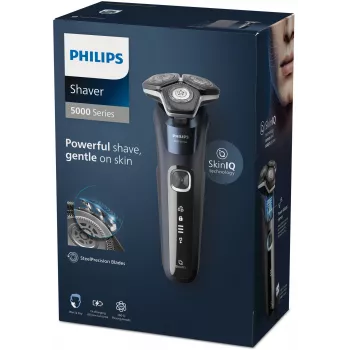 Philips SHAVER Series 5000 S5885/10 pánsky holiaci strojček, rotačný, zastrihávač, čierna, modrá