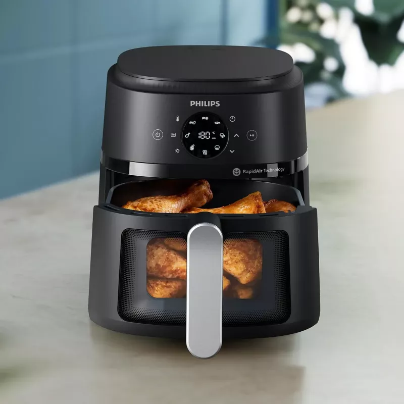 Philips 2000 series NA221/00 fritéza samostatná 4,2 L voľne stojaca 1500 W teplovzdušná fritéza čierna, strieborná
