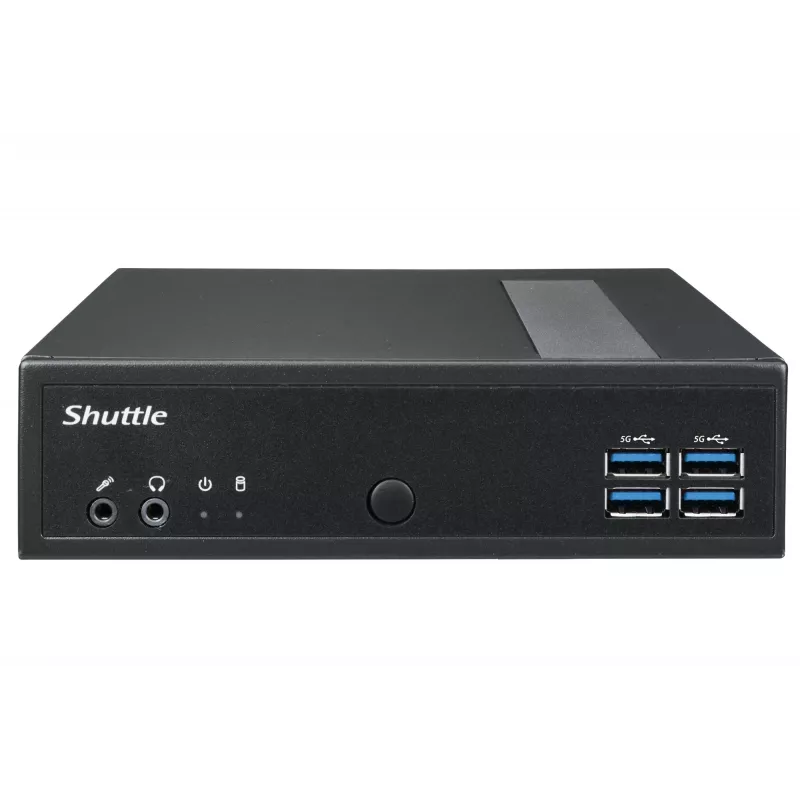 Shuttle XPC slim Barebone DL30N, Intel N100, 1x DDR5, 2x LAN (2x 2.5Gbit), 2xCOM, 1xHDMI, 1xDP, 1x VGA, bez ventilátora, 24/7 nepretržitá prevádzka