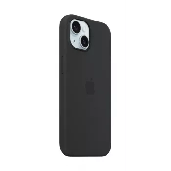 APPLE iPhone 15 – silikónové puzdro s MagSafe – čierne