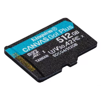 Kingston Technology 512GB microSDXC Canvas Go Plus Gen4 200R A2 U3 jednotlivé balenie bez ADP